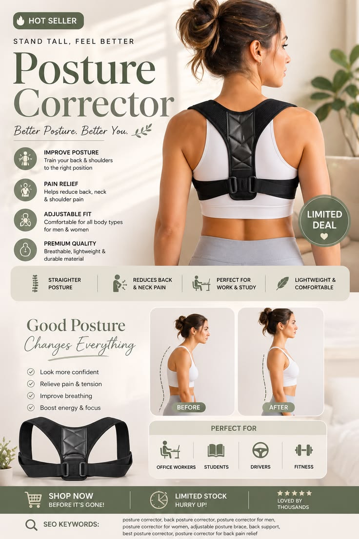 ComfyBrace Posture Corrector-Back Brace for Men and Women-